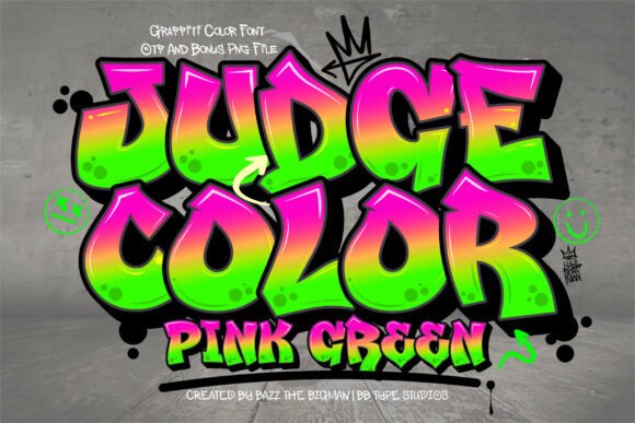Judge Color Pink Green: Vibrant Urban Typography