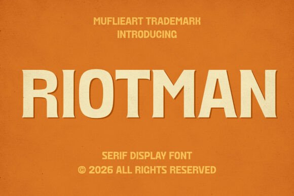 Riotman: Bold Serif Font for Retro Branding