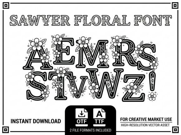 Sawyer Floral Font: Bold Botanical Typography for Creative Projects