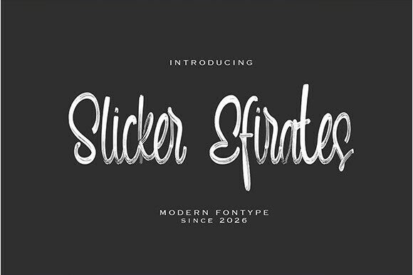Slicker Efirates: A Modern Handwritten Font with Brush Energy
