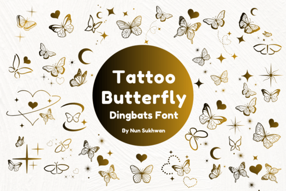 Tattoo Butterfly Font for Creative Projects